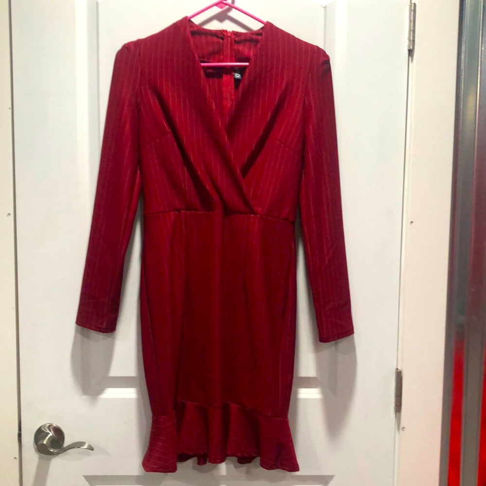 Long sleeve pinstripe dress